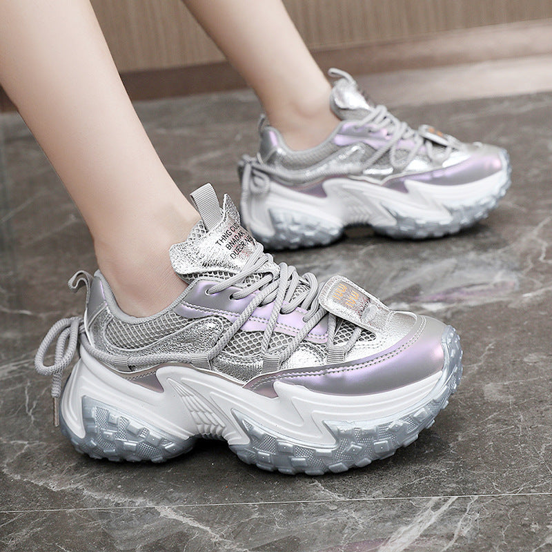 Damen Sneaker Modisch Glänzend Stoßdämpfend