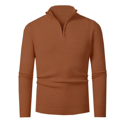 Herren Strickpullover Modern mit Reißverschluss und Wellenmuster