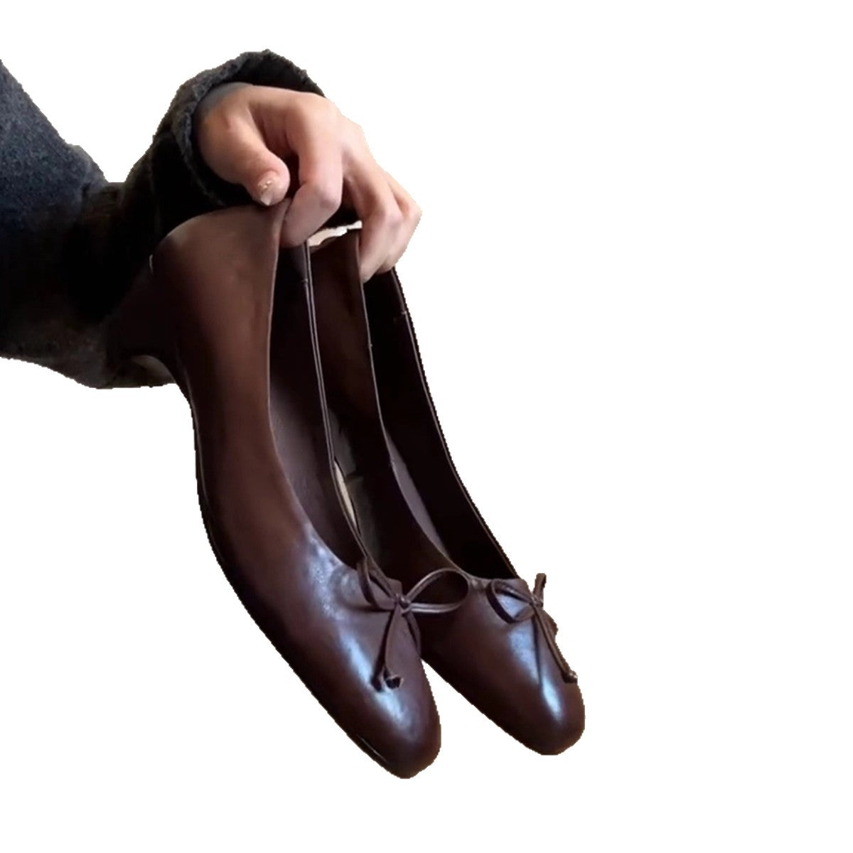 Damen Ballerinas Elegante Schnürung Schleifen Dekor