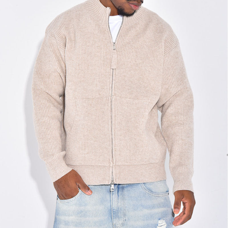 Herren Strickjacke Kuschelig Warm Mit Reißverschluss - BerlinGlamour