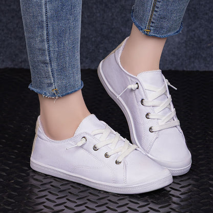 Damen Sneaker Bequem Canvas Atmungsaktiv
