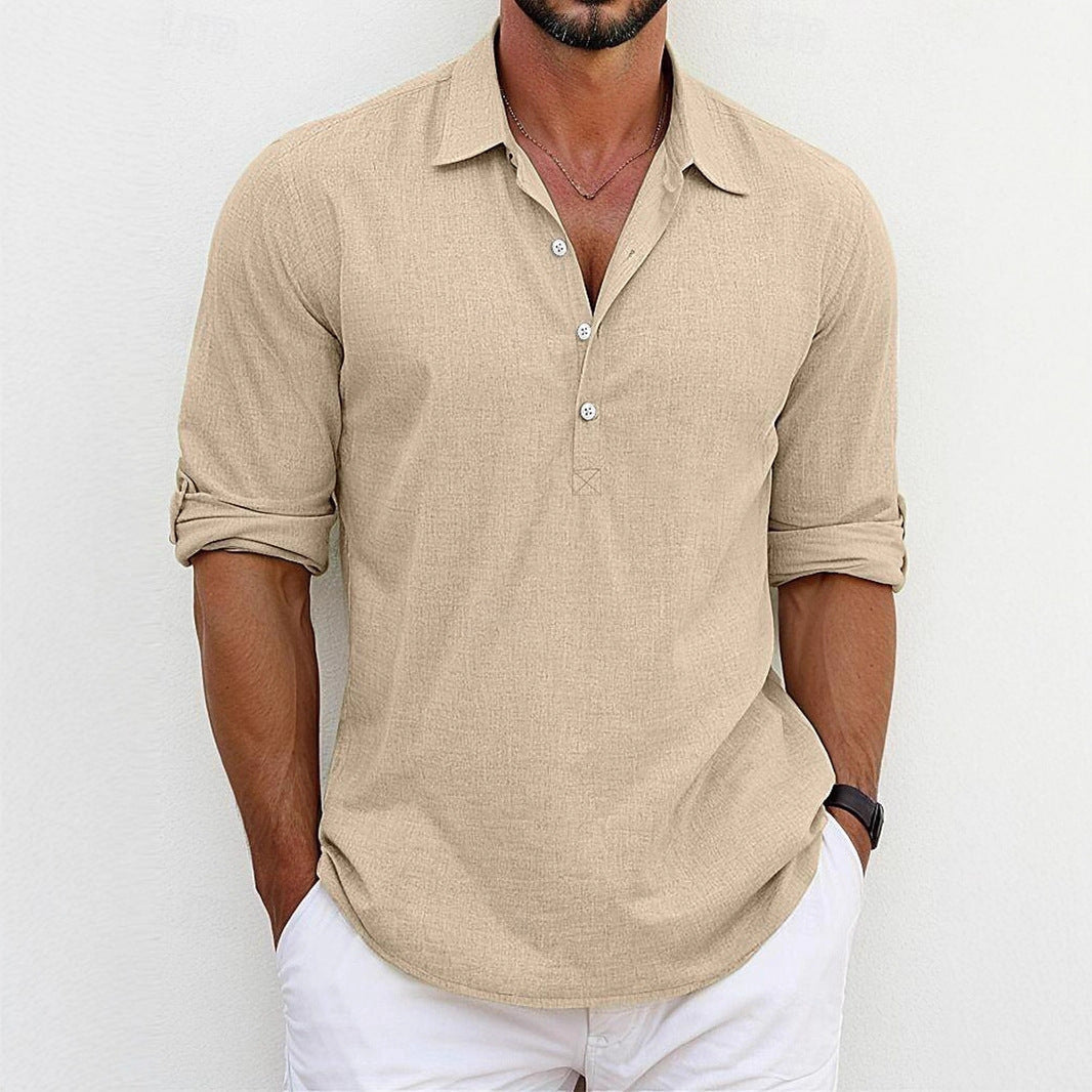Herren Langarmshirt mit Struktur Oberfläche Trendy Casual