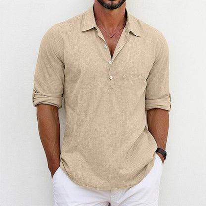 Herren Langarmshirt mit Struktur Oberfläche Trendy Casual