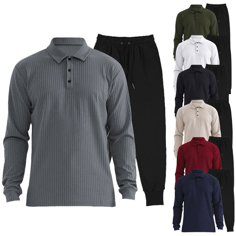 Herren Sportset Langarm Polo Jogginghose Komfort Set - BerlinGlamour