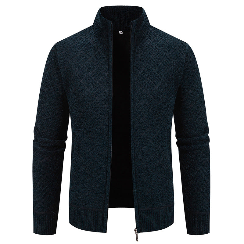 Herren Strickjacke Karomuster Modern Geschnürt