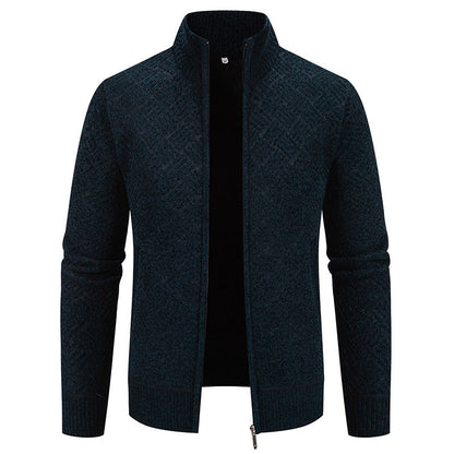 Herren Strickjacke Karomuster Modern Geschnürt