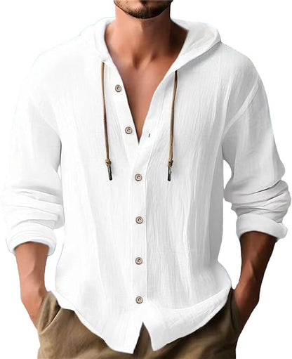 Herren Langarmhemd mit Kapuze Modern Trendy