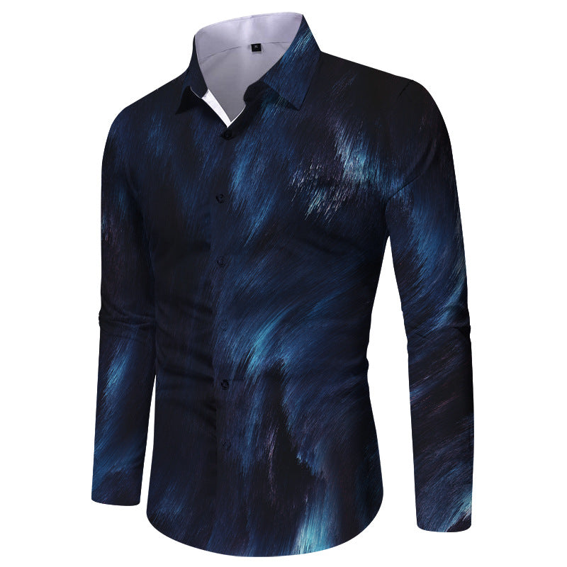 Herren Langarmhemd Karo Modern Tailliert