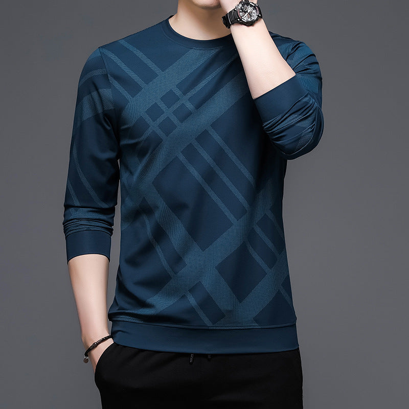 Herren Langarmshirt Atmungsaktiv Karomuster Modern