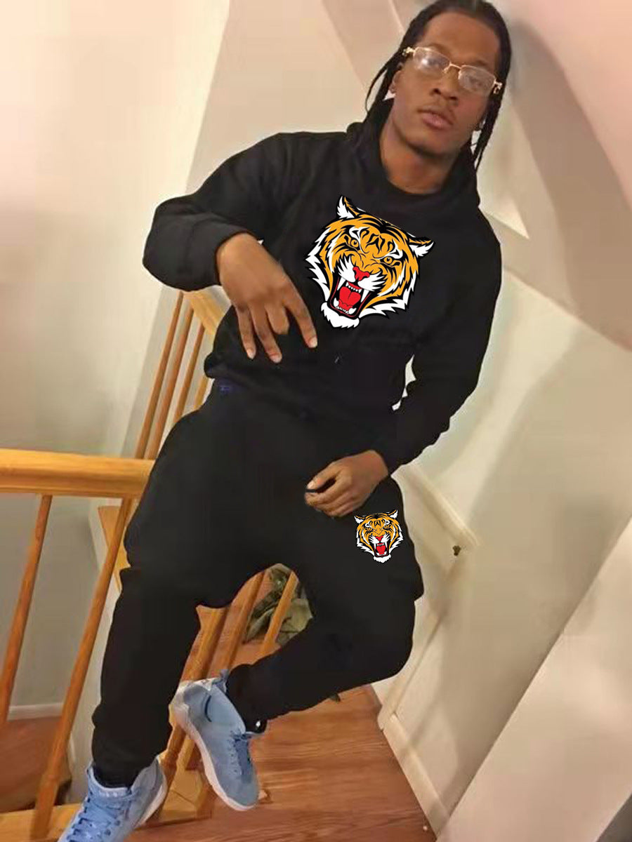 Herren Sportset Hoodie Jogginghose Tiger Motiv Streetwear - BerlinGlamour