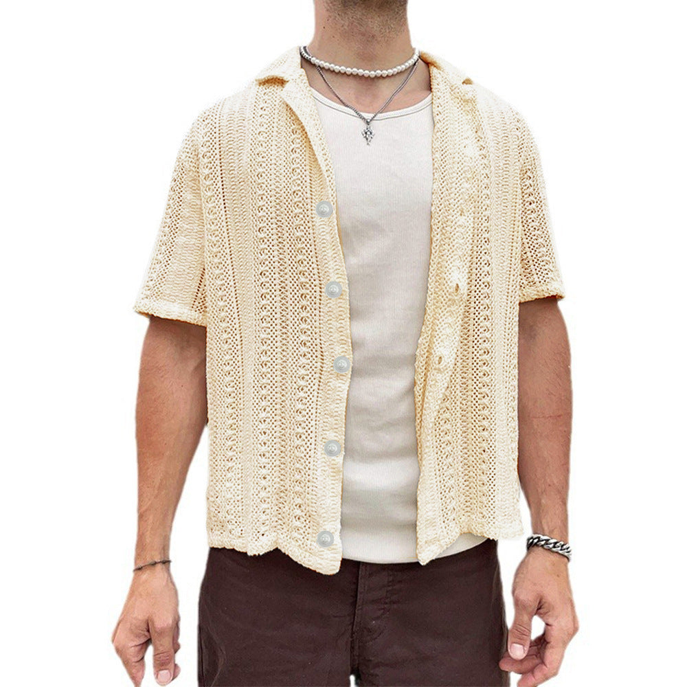 Herren Strickbluse Leicht Luftig Sommer - BerlinGlamour