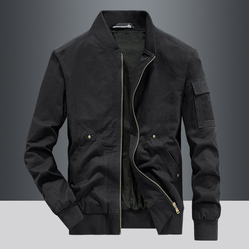 Herren Lederjacke Pilotenstil mit Taschen Modisch - BerlinGlamour