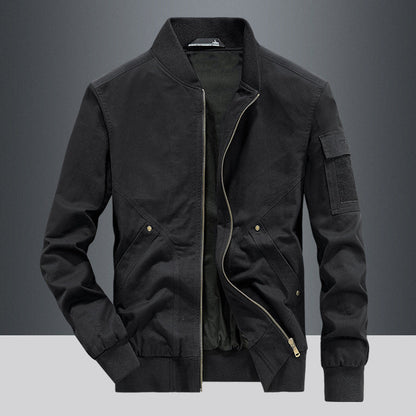 Herren Lederjacke Pilotenstil mit Taschen Modisch - BerlinGlamour