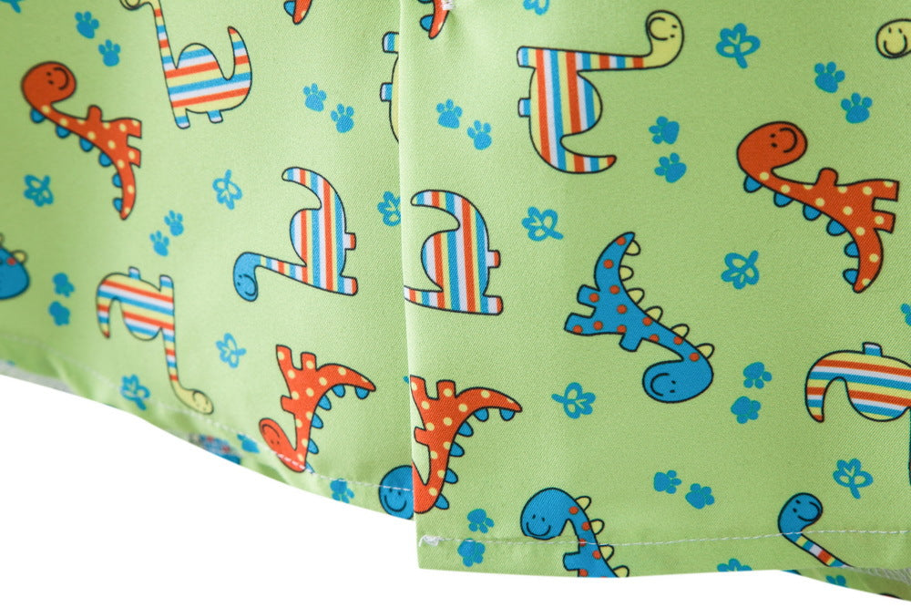 Herren Kurzarmhemd Dinosaurier Motiv Relaxed Fit