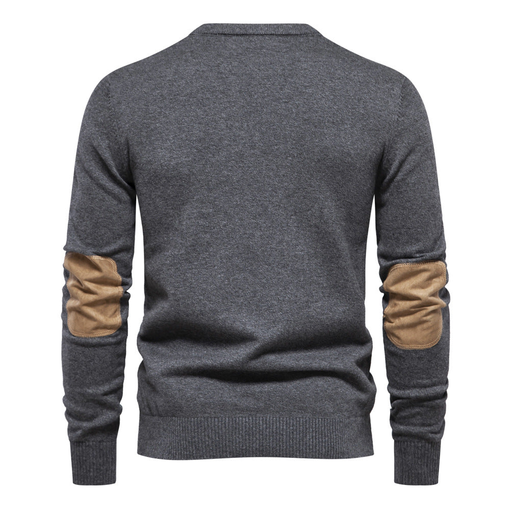 Herren Pullover Weich Strickstoff Rundhals Modern