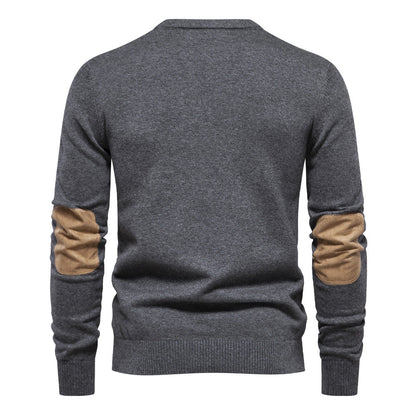 Herren Pullover Weich Strickstoff Rundhals Modern