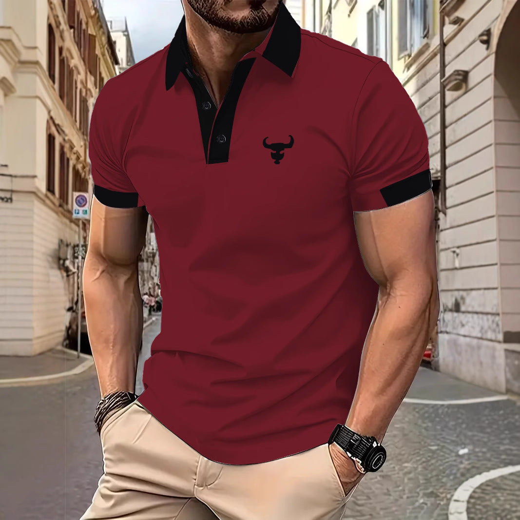 Herren Poloshirt Modern mit Kontrastkragen und Stickerei - BerlinGlamour