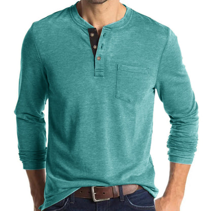 Herren Langarmshirt Mit Knöpfen Modern Sportlich