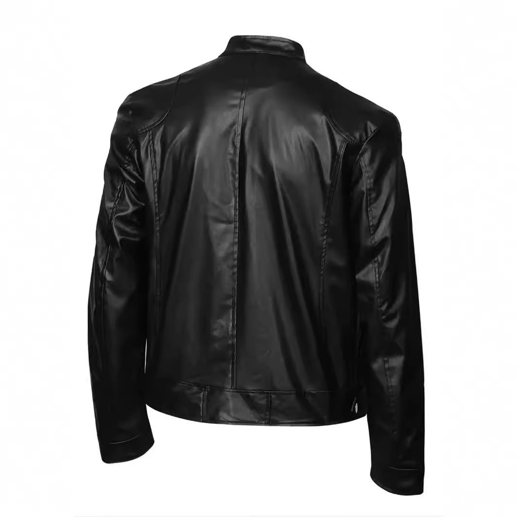 Lederjacke Herren Bikerjacke Schwarz mit Reißverschluss