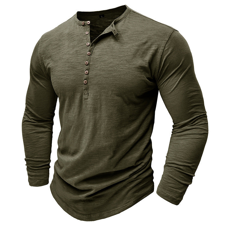 Herren Langarmshirt mit Knöpfen Elegant Berlin Style
