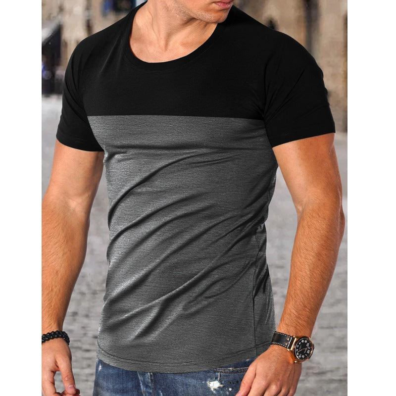 Herren T-Shirt Rundhals Modern mit Kontrastfarben und hohem Komfort - BerlinGlamour