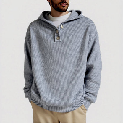 Herren Pullover Kapuze Strukturiert Zopfmuster Modern