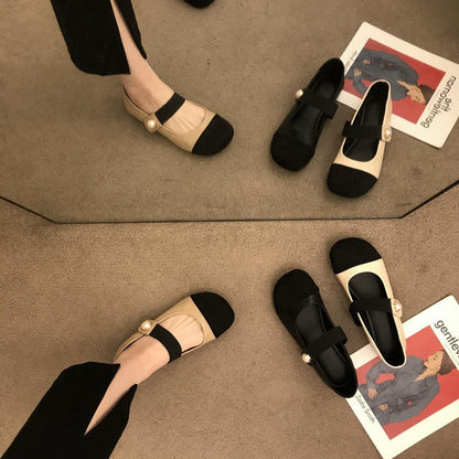 Damen Ballerina Schuhe Elegantes Design Perlen