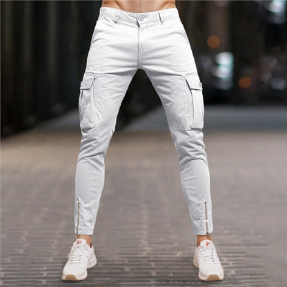 Herren Cargo-Hose Modern Reißverschluss Stretch - BerlinGlamour