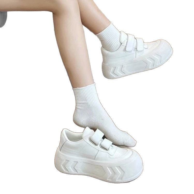 Damen Sneaker Plattform Schuhe mit Klettverschluss Modern