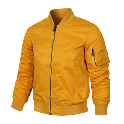 Herren Bomberjacke Funktionstaschen Lässig Modern