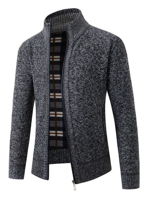 Herren Strickjacke Modern Warm mit Futter