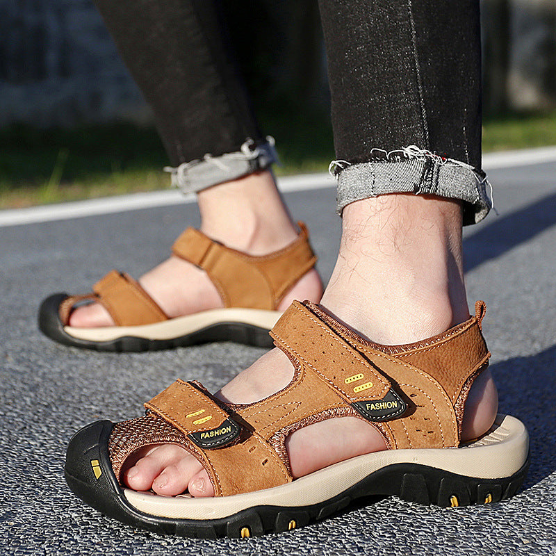 Herren Sandalen bequem rutschfest mit Klettverschluss Sommer