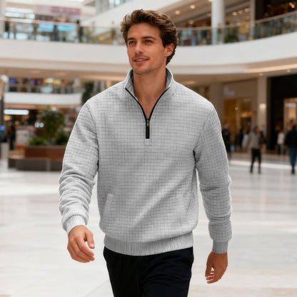 Herren Sportlicher Pullover mit Halbhoher Geschlossenem Kragen Berlin Glamour