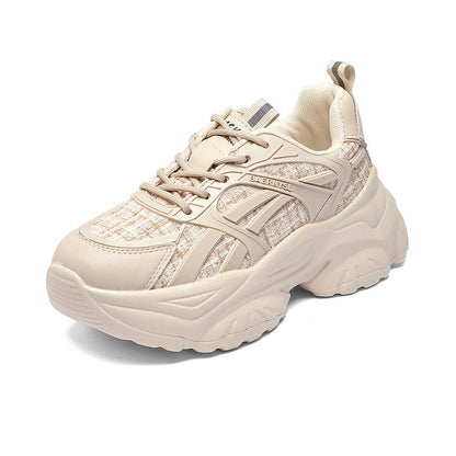 Damen Sneaker Chunky atmungsaktiv Mesh Weite Sohle Schwarz