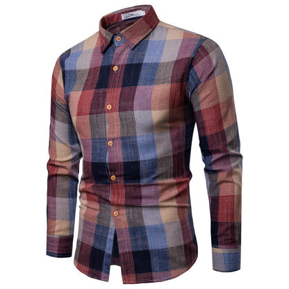 Herren Langarmhemd Karo Modern Trendy - BerlinGlamour