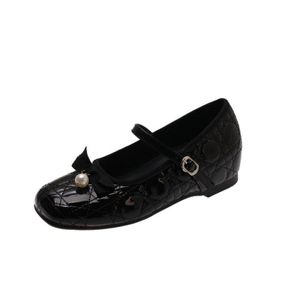 Damen Ballerinas Elegantes Design Lederschuhe