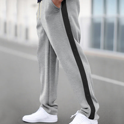 Herren Jogginghose Sportlich Bequem Mit Druckknöpfen