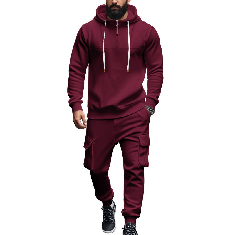 Herren Sportoutfit Sweatshirt und Cargo-Hose Set Sportlich Bequem