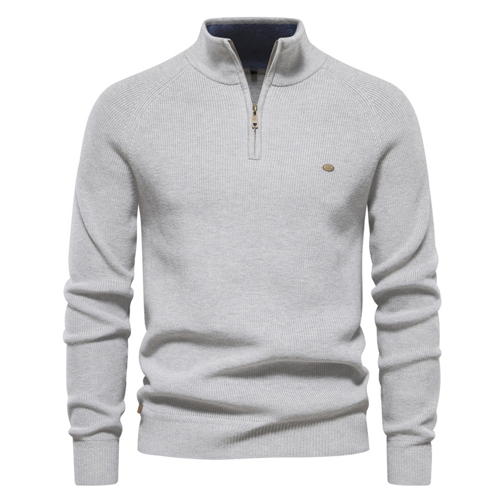 Herren Strickpullover Sportlich Halbzipp Reißverschluss