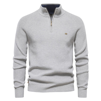 Herren Strickpullover Sportlich Halbzipp Reißverschluss
