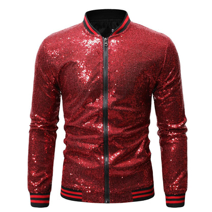 Herren Blazer Sportlich Glitzernd Mit Pailletten