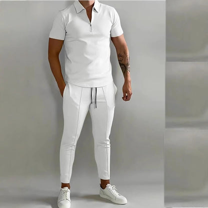 Herren Polo-Shirt Sportlich Slim-Fit mit Reißverschluss Modern - BerlinGlamour