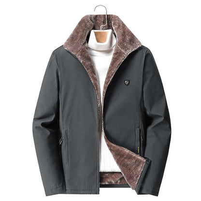 Herren Winterjacke Modisch Abnehmbar Isoliert Schwarz - BerlinGlamour