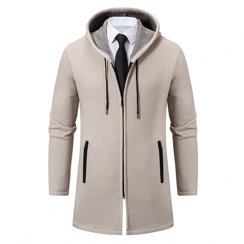Herren Parka Jacke Mit Kapuze Reißverschluss Elegant - BerlinGlamour