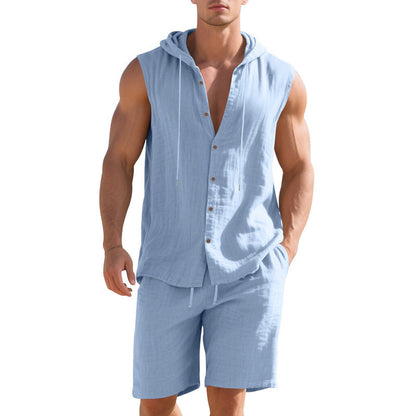 Herren Sportset Kapuzen-Shirt und Shorts Casual