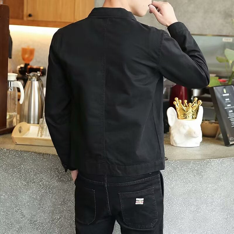 Herren Jeansjacke Modern mit Reißverschluss und Stylishen Details