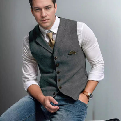 Herren Weste Elegante Slim Fit mit feinem Stoff