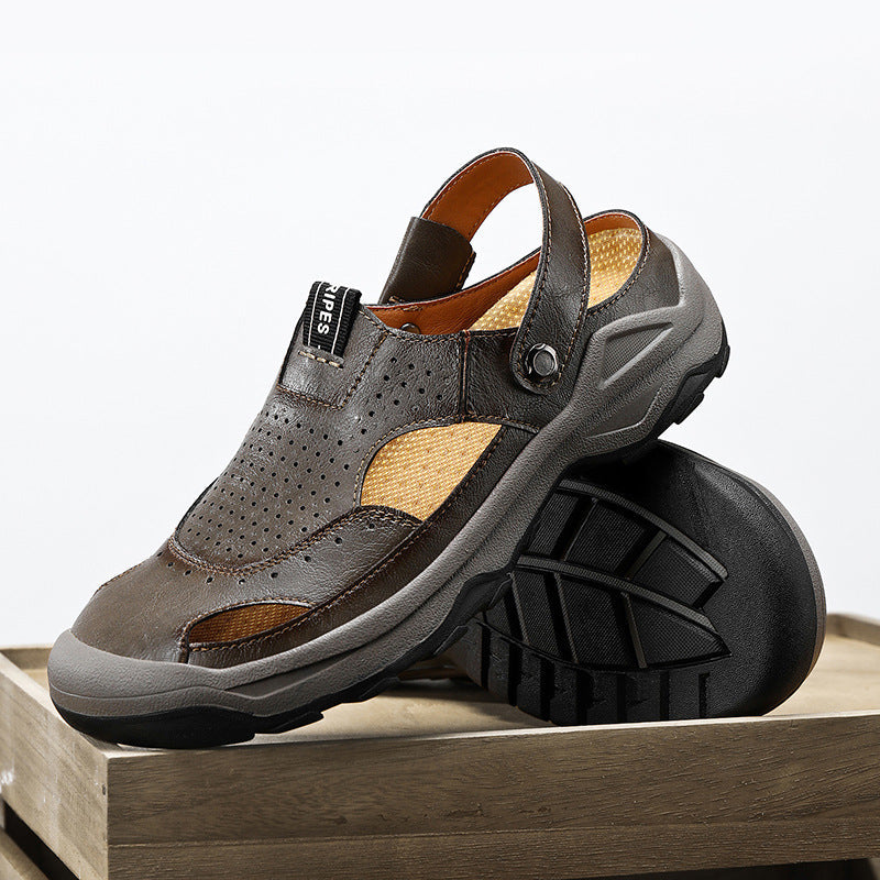 Damen Sandalen Leder Sommerlich Atmungsaktiv