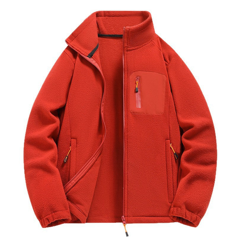 Herren Fleecejacke Warm Reißverschluss Taschen Modern - BerlinGlamour