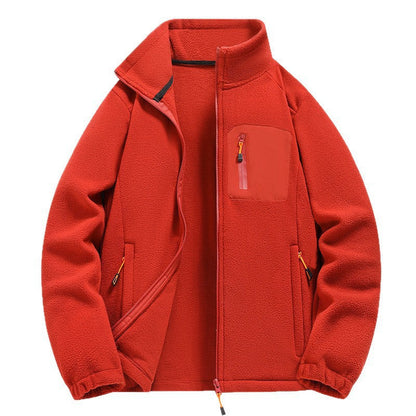 Herren Fleecejacke Warm Reißverschluss Taschen Modern - BerlinGlamour